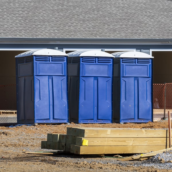 how often are the portable restrooms cleaned and serviced during a rental period in Montandon